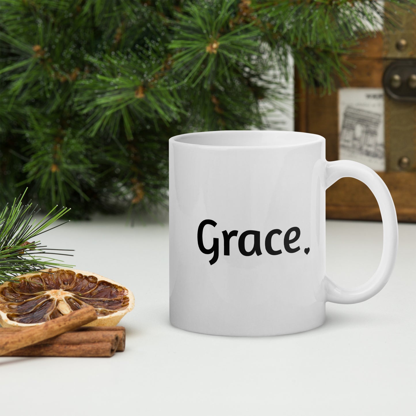 Grace Heart - White Glossy Mug 11oz 15oz 20oz